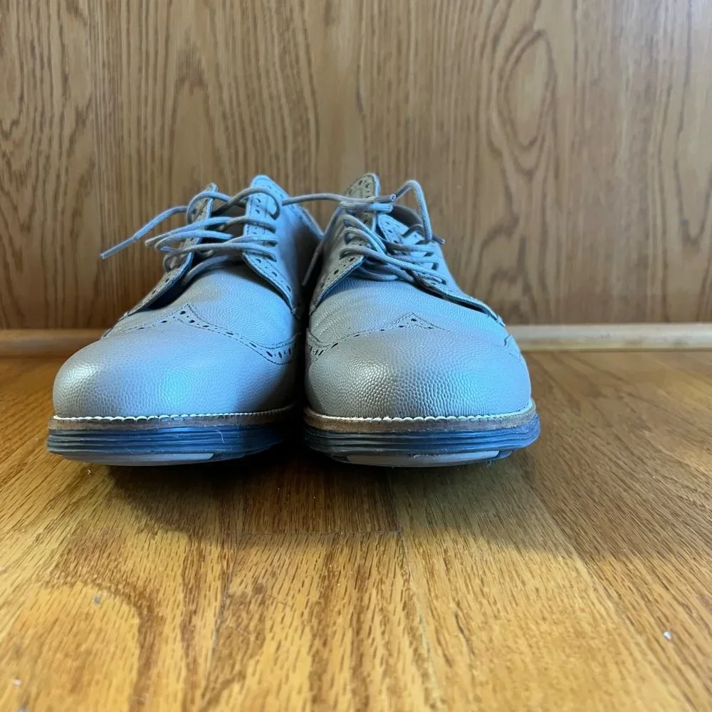 Cole Haan Wingtip‎ Oxford Leather Shoes Men Gray 12W Grand Win Rock Ridge C26268